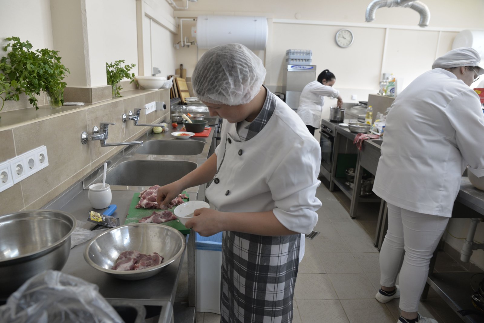 Les lycées de Saint-Chély-d'Apcher : Théophile Roussel, Sacré-Cœur et LEGTA François Rabelais Élèves en cuisine professionnelle - Photo d'illustration