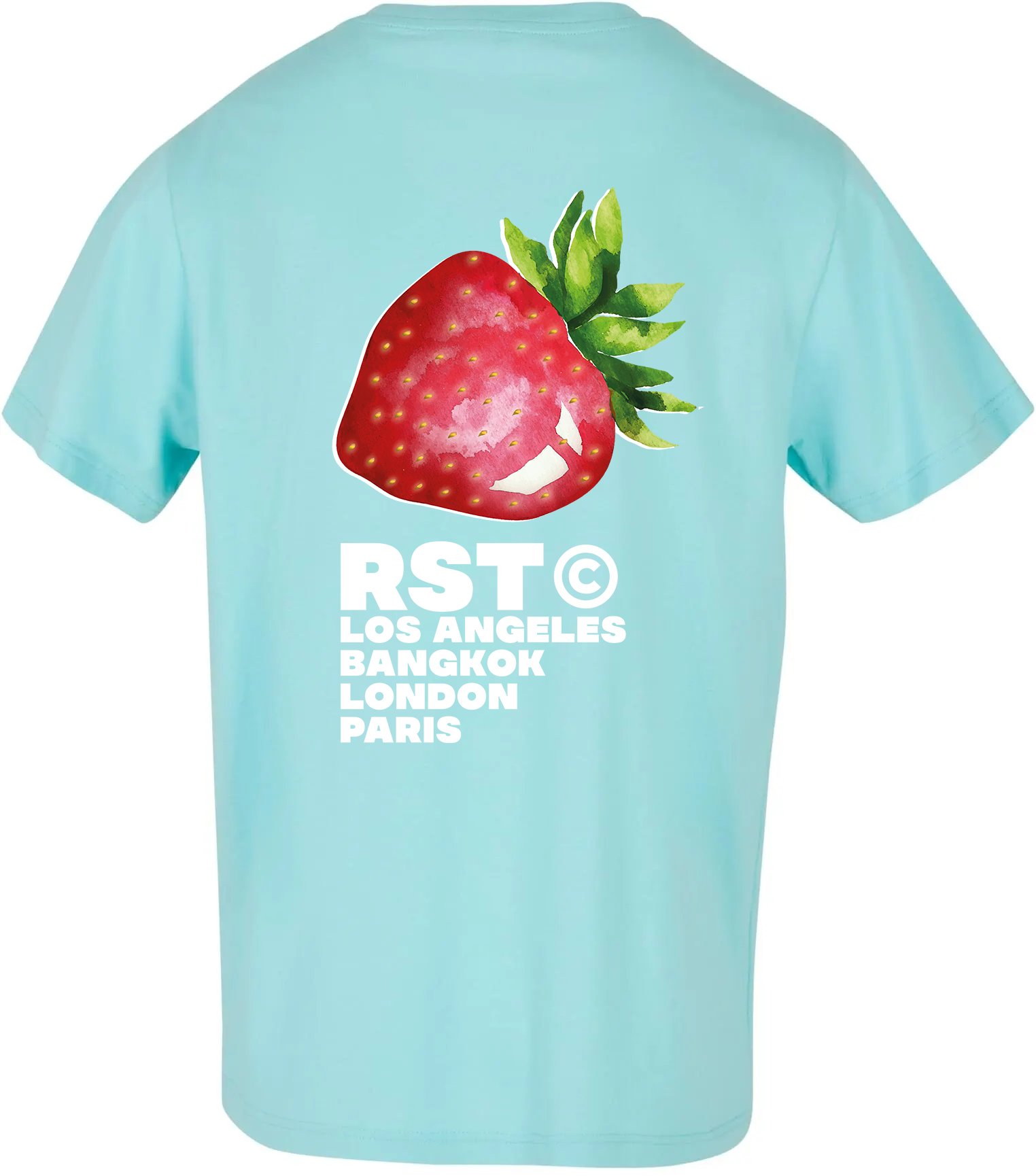 Résistance Clothing à Saint-Chély-d'Apcher (48200) : la marque de vêtements 100% lozérienne à découvrir chez Esprit Dressing Tee-shirt Resistance Clothing coton bio, modele Fraise Paris, vue de dos